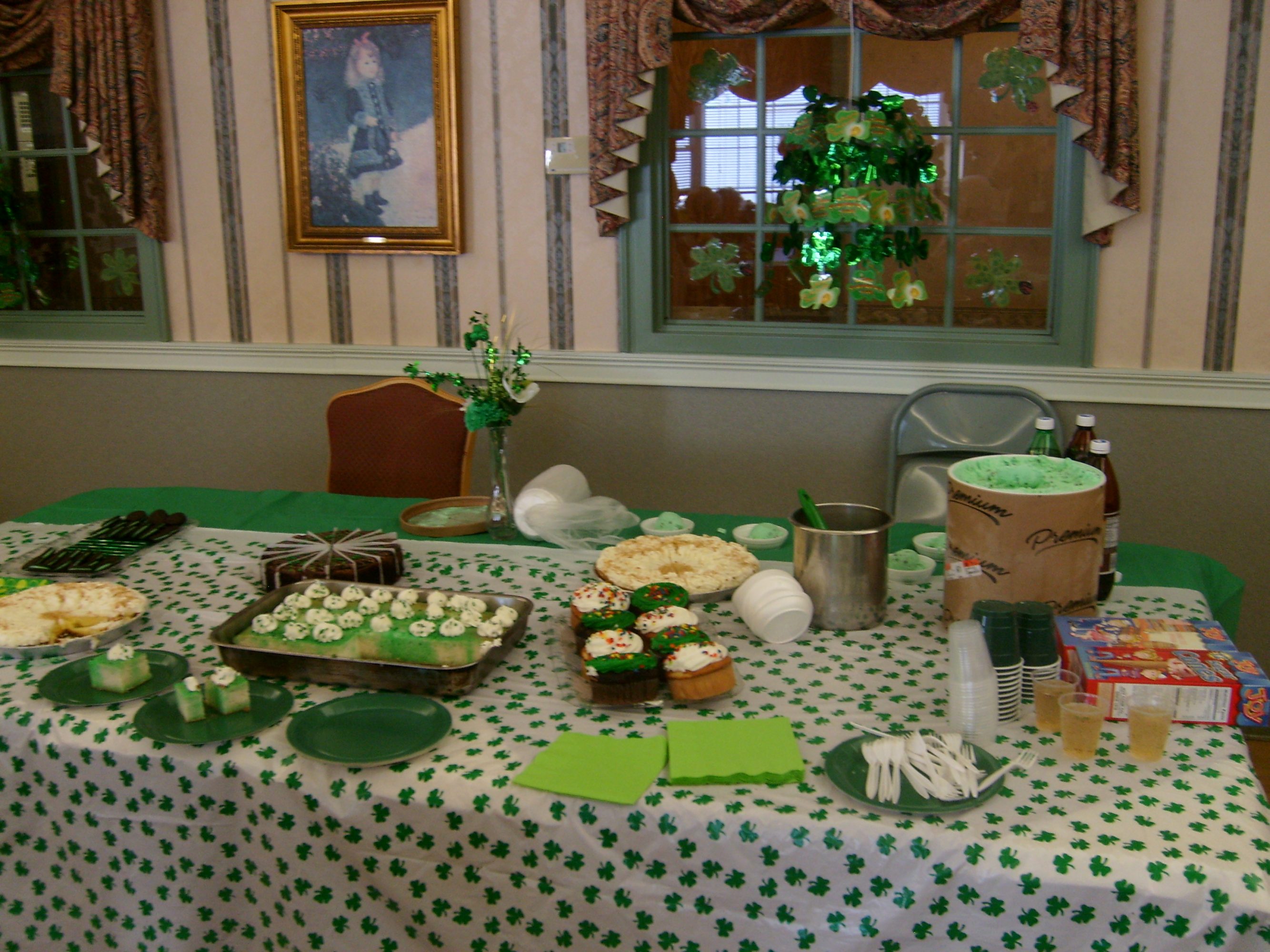 Table all set for St. Paddy's social